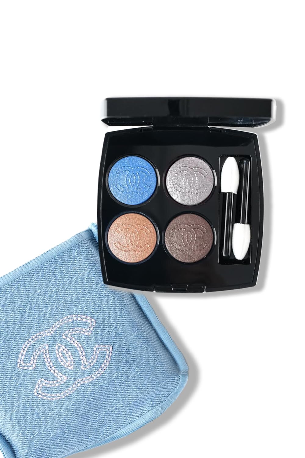白い巾着袋付】CHANEL アイシャドウパレット デニムブルー Amazon.co 