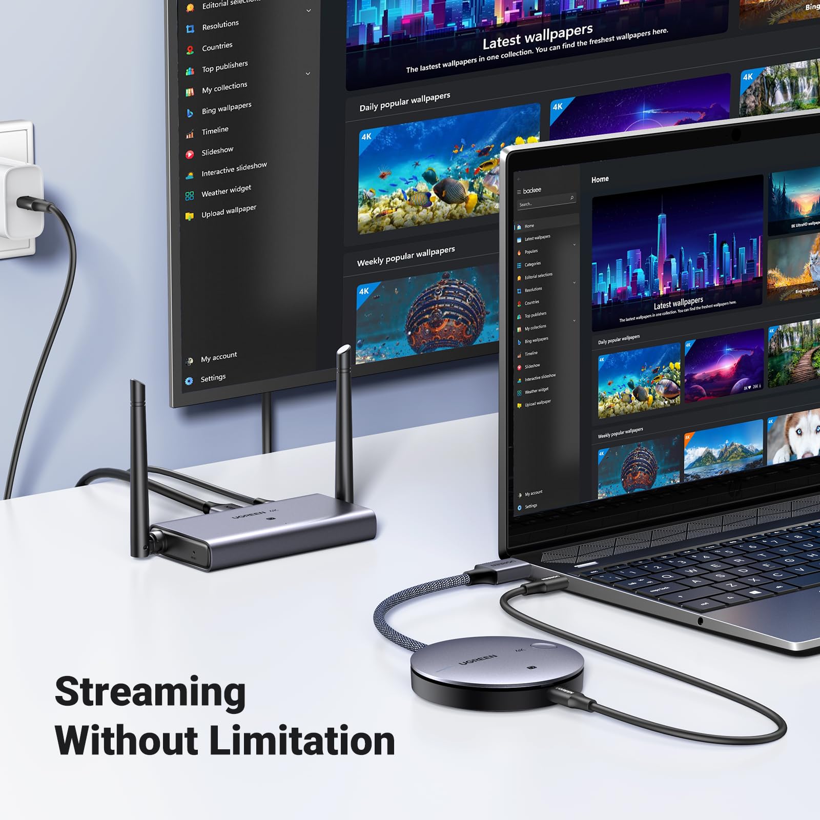 UGREEN ワイヤレスHDMI送信機と受信機 USB-C UGREEN ワイヤレスHDMI 