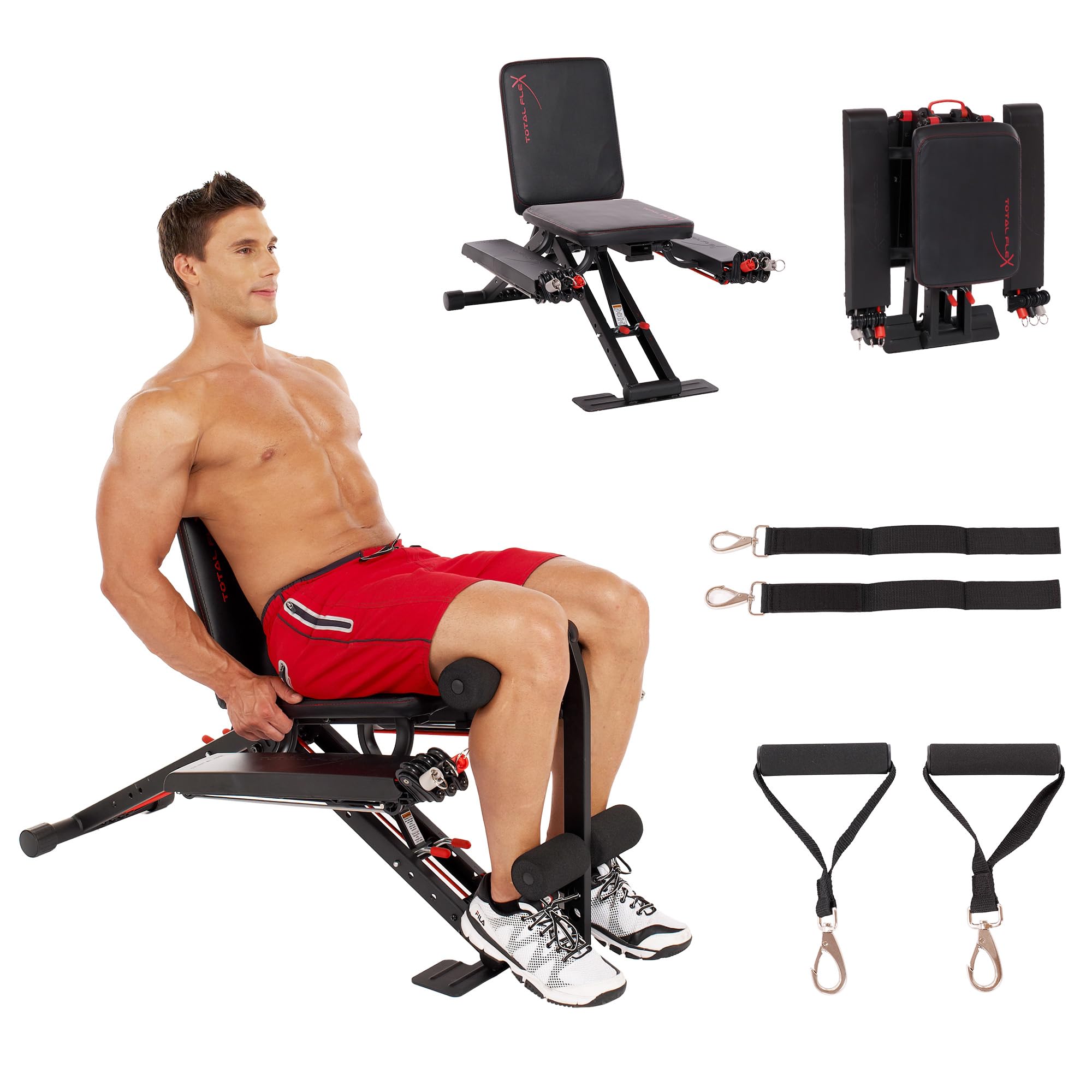 値下げ】Total Flex 折りたたみ式ウェイトベンチ 筋トレ トレーニング 