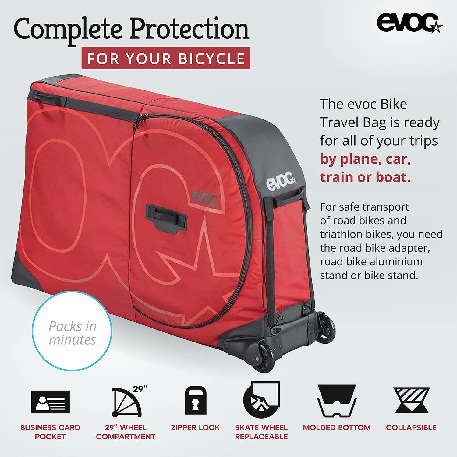 Bike Travel Bag Airplane Evoc Road Bike Travel Bag Pro Black