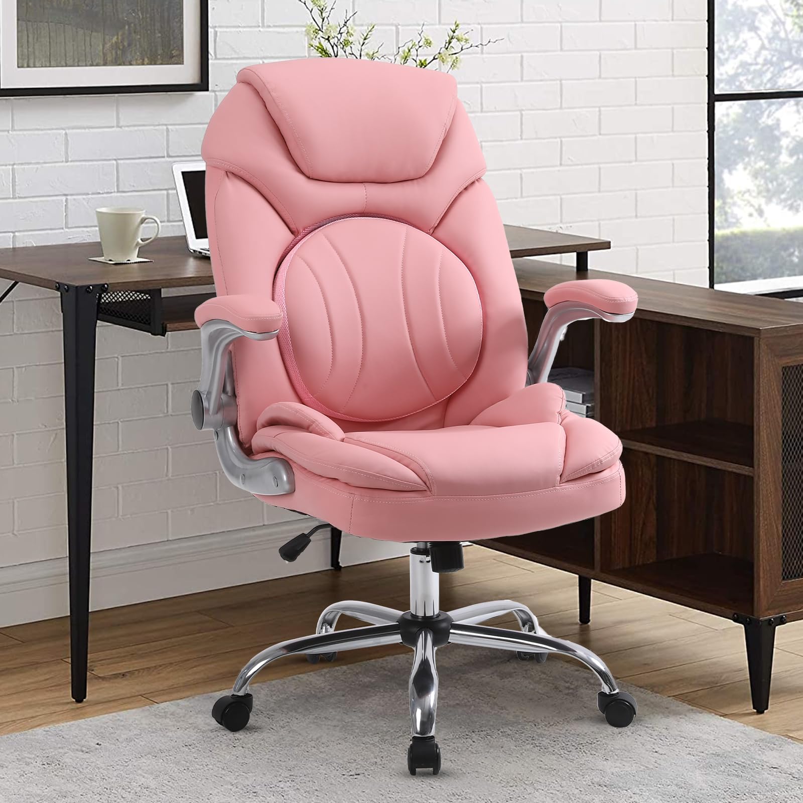 Executive Office Pink Upholstered Office Chair Executive Chairs