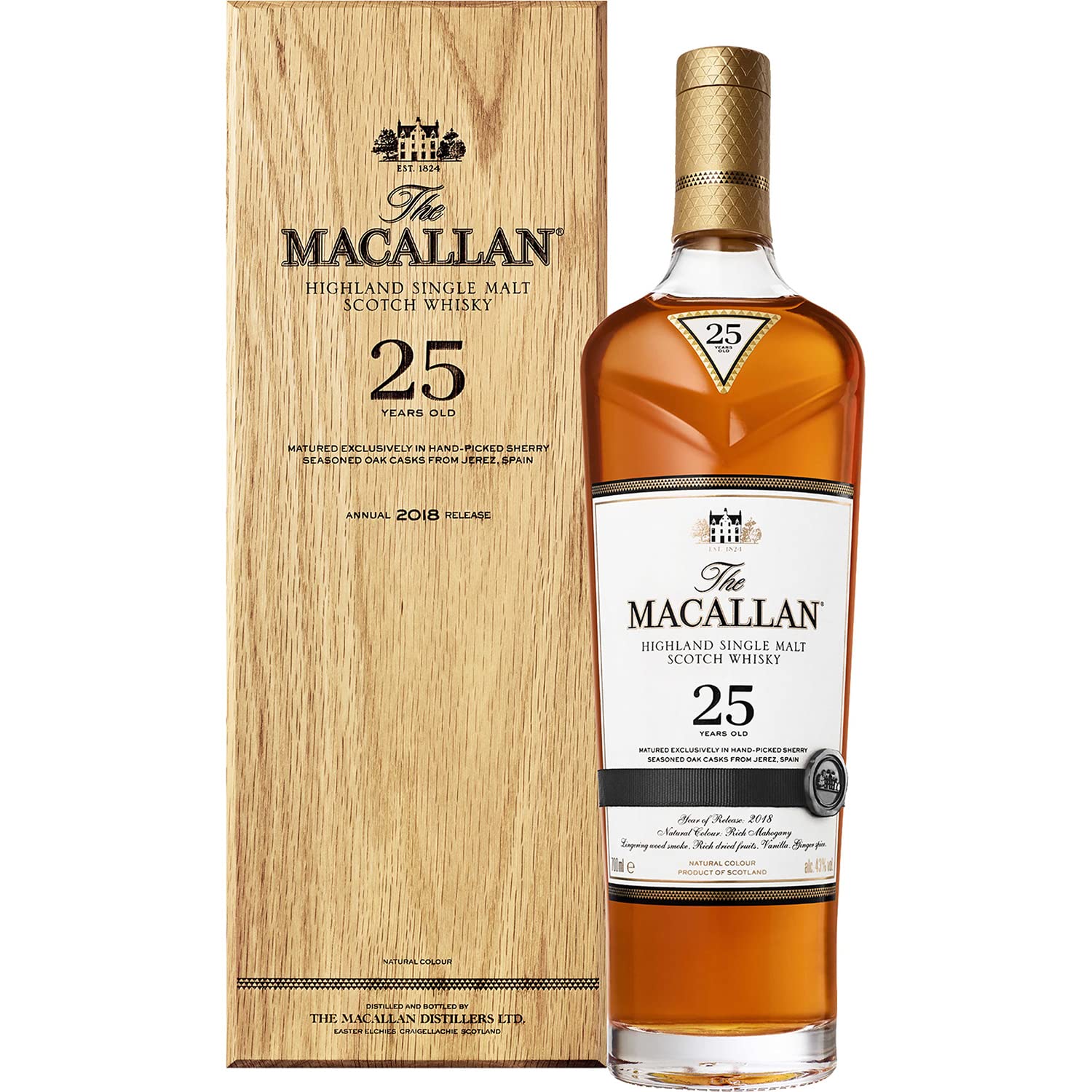 The Macallan 25年 シングルモルトウイスキー 700ml 空箱 Amazon.co.jp 
