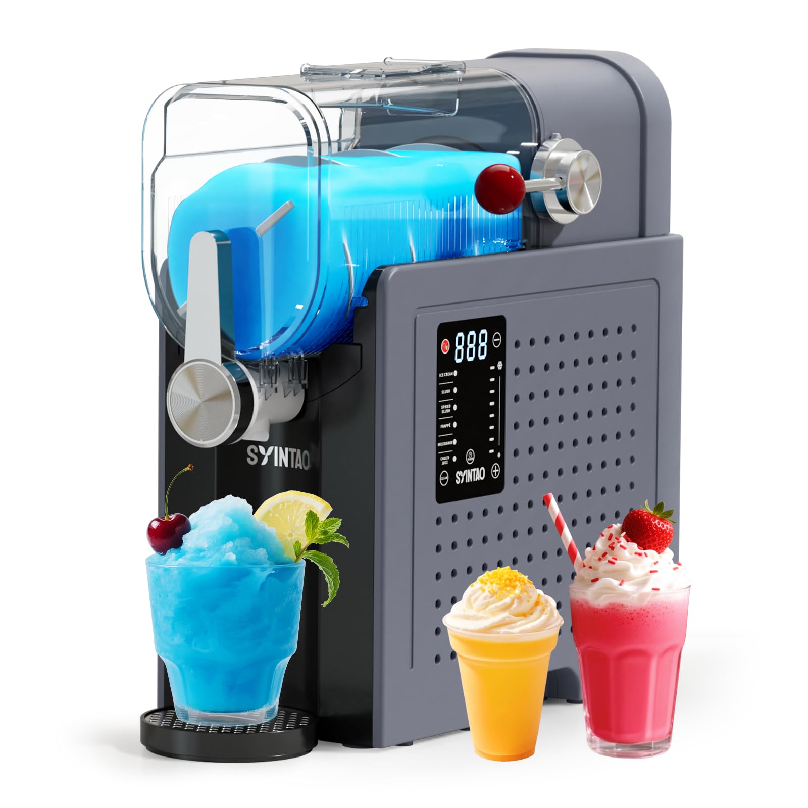 slushie machine  no ice needed 88oz frozen drink amp soft serve ice cream machine slushy machine for home with led display one-touch reservation amp 6 pre-set programs for frozen margaritas frapps