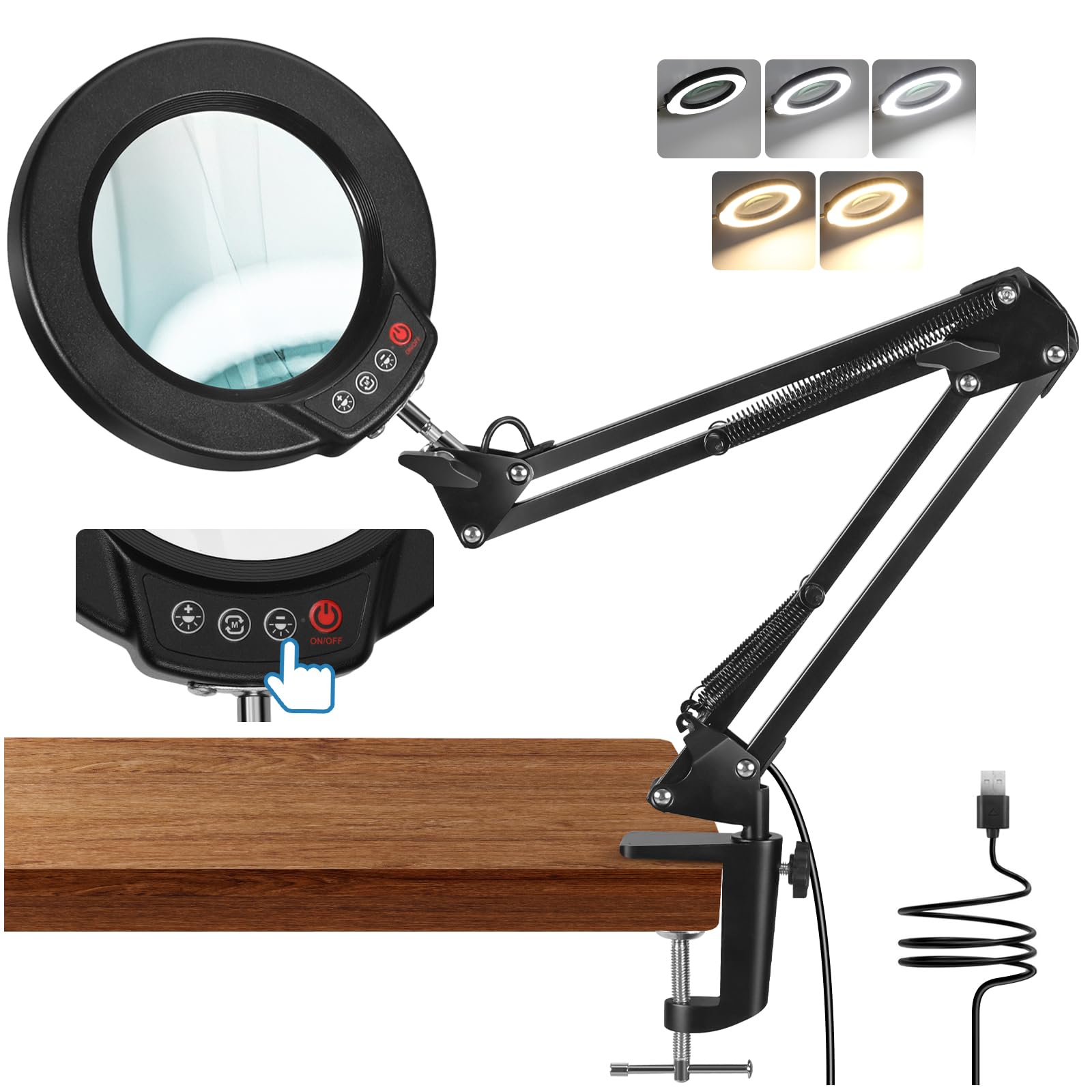 10X Lupe Licht - Lupe mit Licht und Ständer