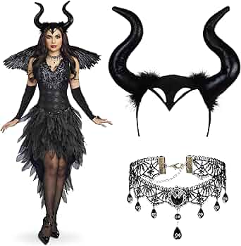 2 Corna Da Diavolo Malefica Con Peluche - Copricapo Per Costume Halloween, Carnevale, Cosplay - Foto 3