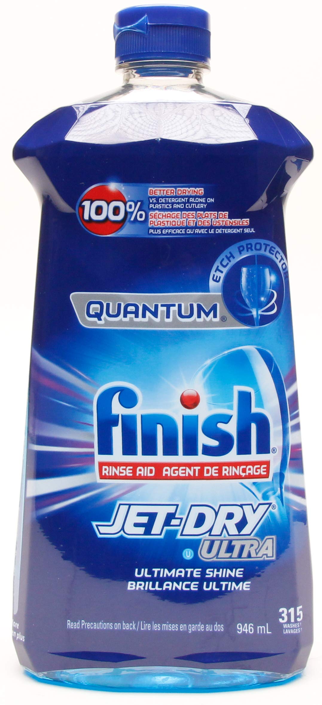finish quantum rinse aid jet-dry ultra ultimate shine 32 fl oz  946 ml - 315 washes