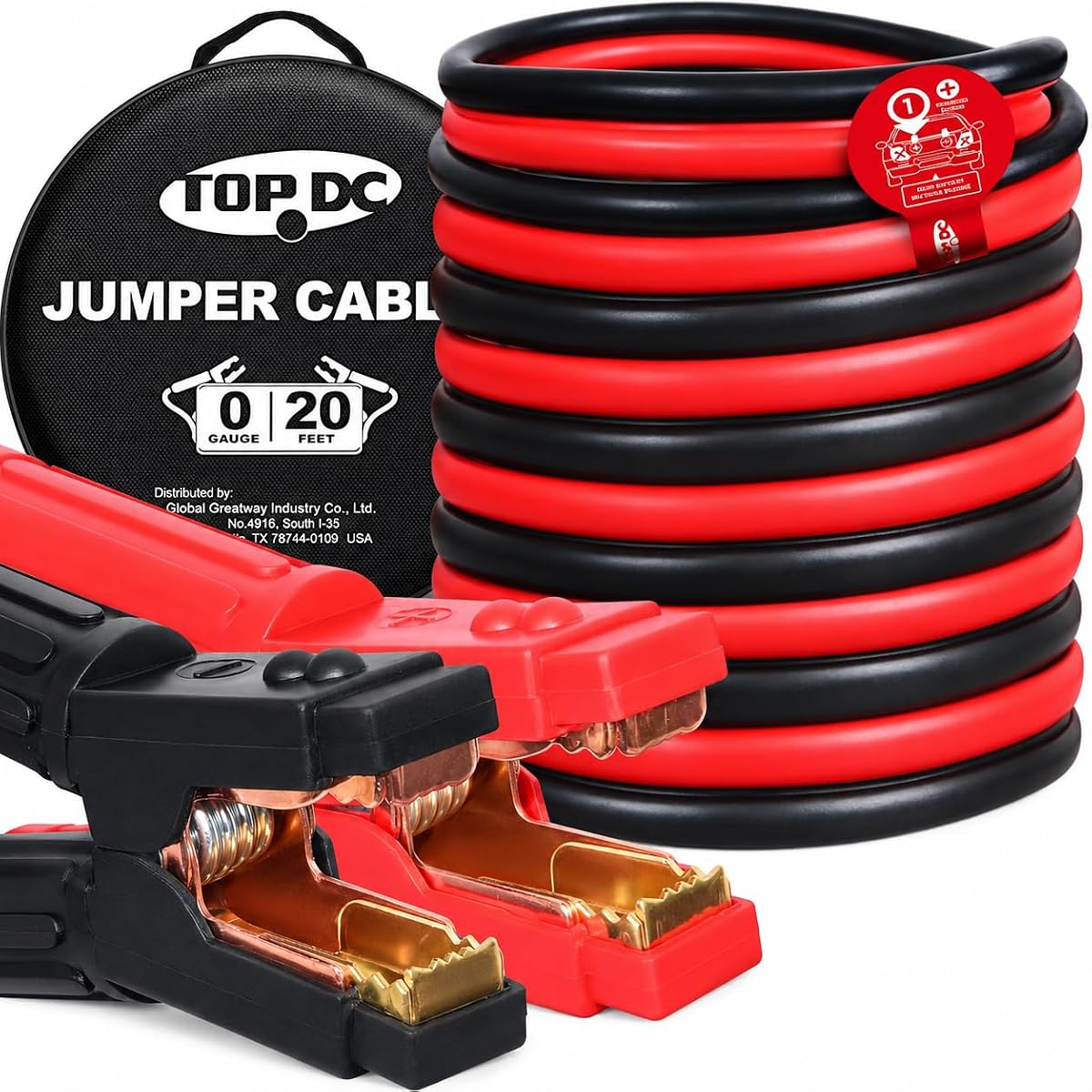 TOPDC 0 Gauge 20 Feet