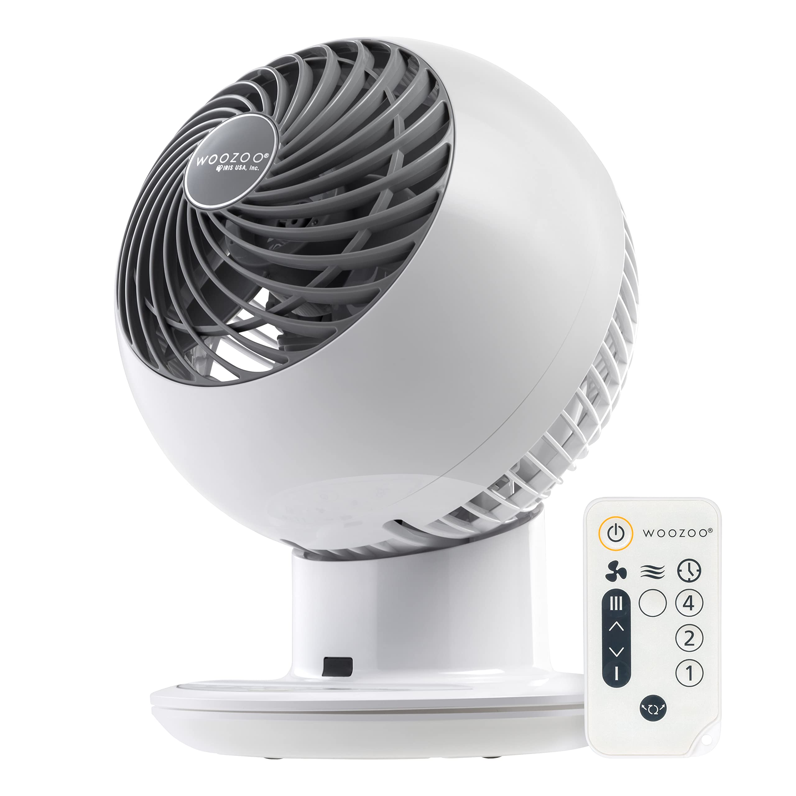 iris usa woozoo air circulator fan with remote oscillating 5 speeds 82ft max air distance 90 adjustable tilt 30db quiet motor small fan for bedroom office dorm white