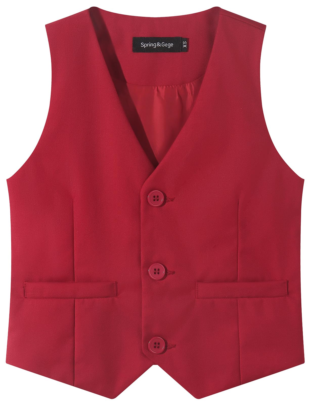springampgege boy39s formal suit vest solid dress waistcoat vest with pockets size 4-14 years