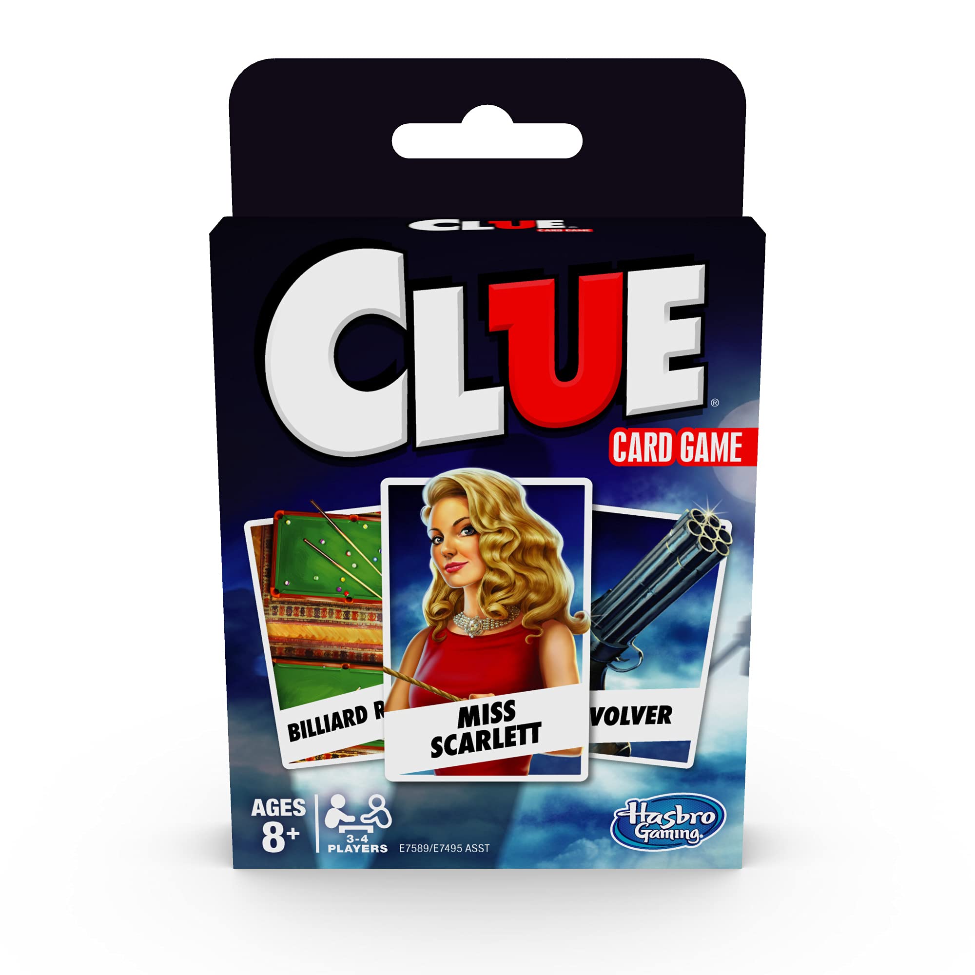 hasbro gaming clue card game 3-4 player strategy game fun summer activities vacation travel essentials ages 8