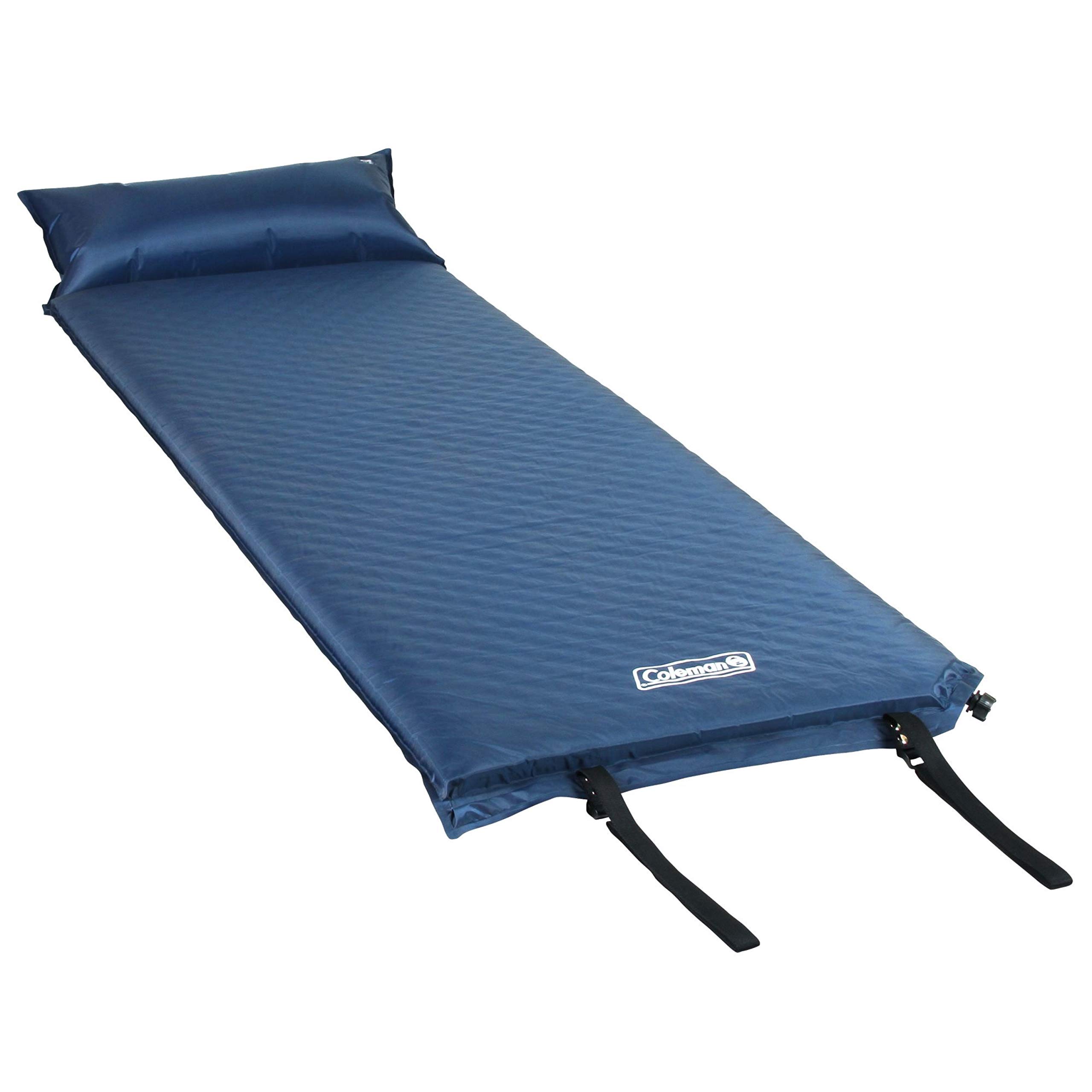 coleman self-inflating sleeping pad with pillow lightweight inflatable camp pad with extra support amp quick deflation no air pump needed