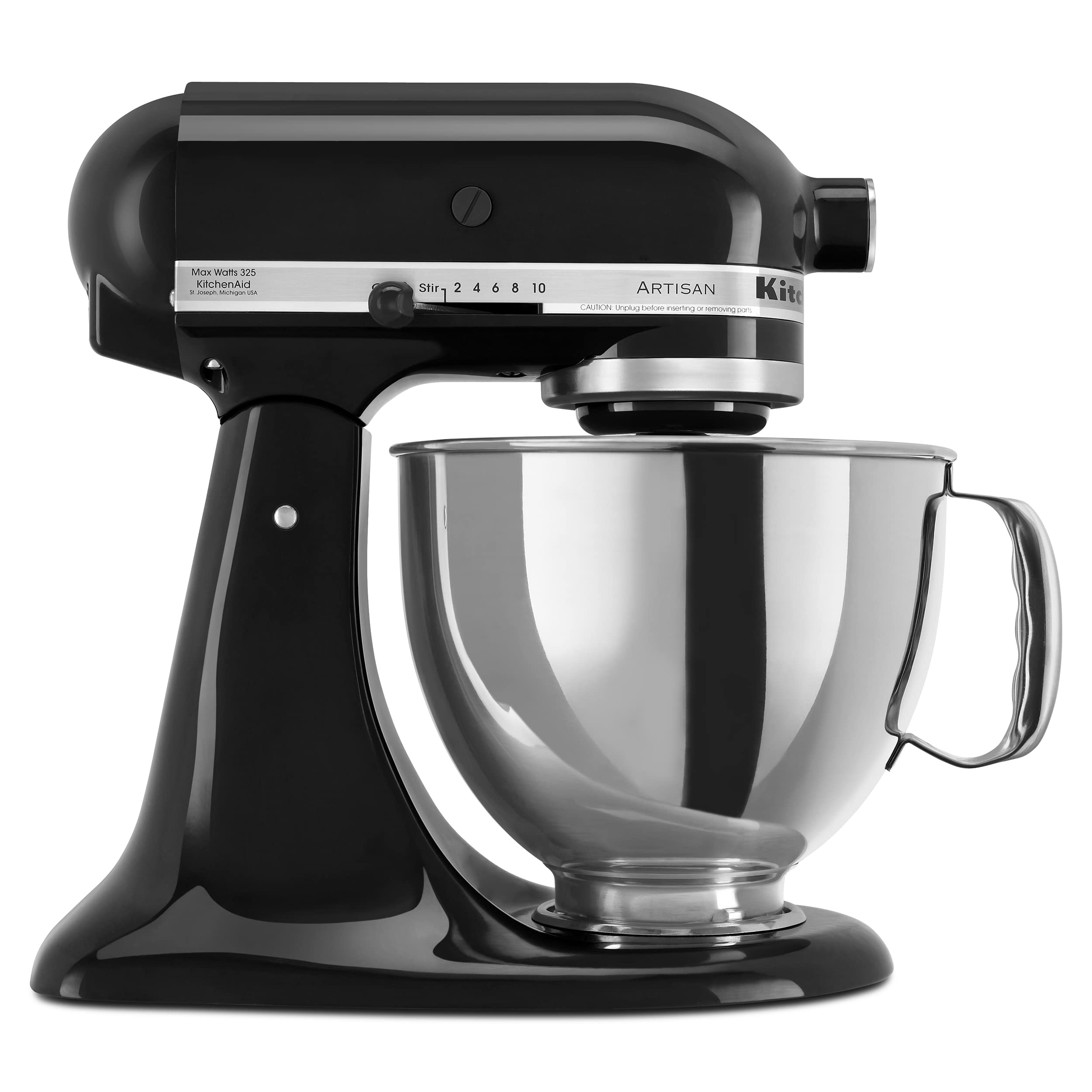 kitchenaid artisan series 5 quart tilt head stand mixer with pouring shield ksm150ps onyx black