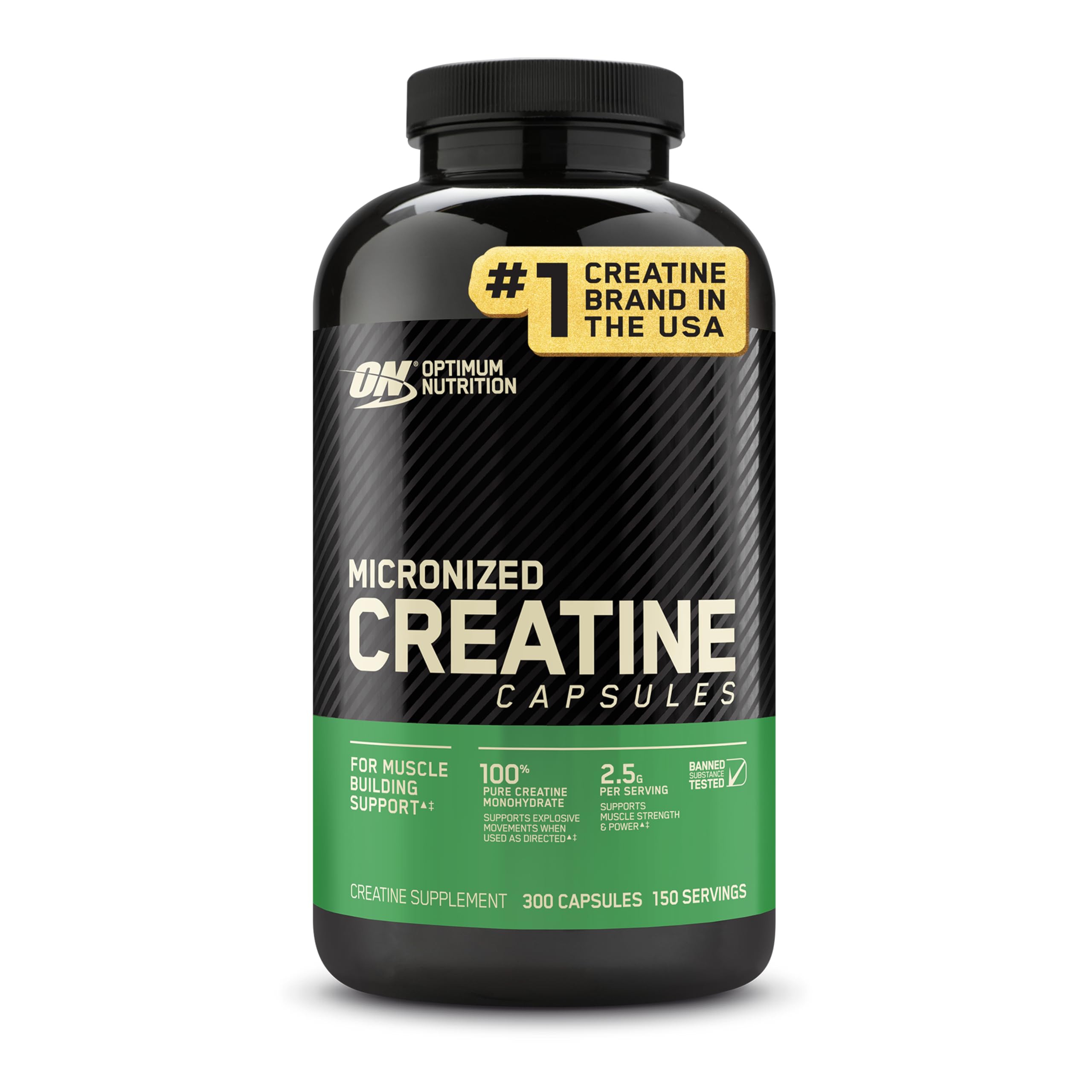 optimum nutrition micronized creatine monohydrate capsules keto friendly 2500mg 300 capsules packaging may vary