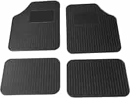 SET 4 TAPPETI PER AUTO IN GOMMA TAPPETINI UNIVERSALI ANTISCIVOLO Sagomabili Neri - Foto 6