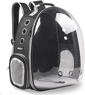 BEIKOTT Mochila de transporte para gatos, mochila para cães, mochila com bolhas de animais de estimação para gatos pequenos, filhotes, cachorros, coelhos, aprovado por companhias aéreas, mochila cápsula transparente ventilada para viagens, caminhadas