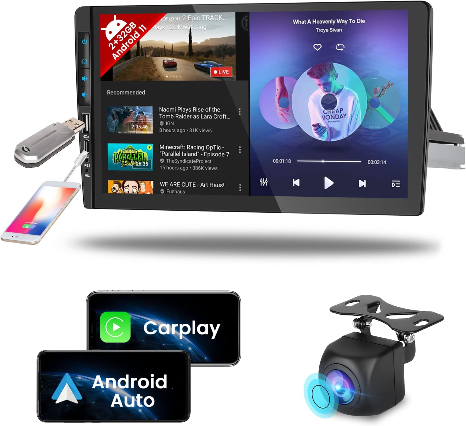 ATOTO S8 8-core 9 Inch QLED Double Din Android Car Stereo, Wireless CarPlay & Android Auto, Built-in 4G,WiFi/BT/USB, 2 Bluetooth, 4G+32G Car Radio,MirrorLink,SCVC&DSP, AI Chat,GPS Tracking,S8G2094MS