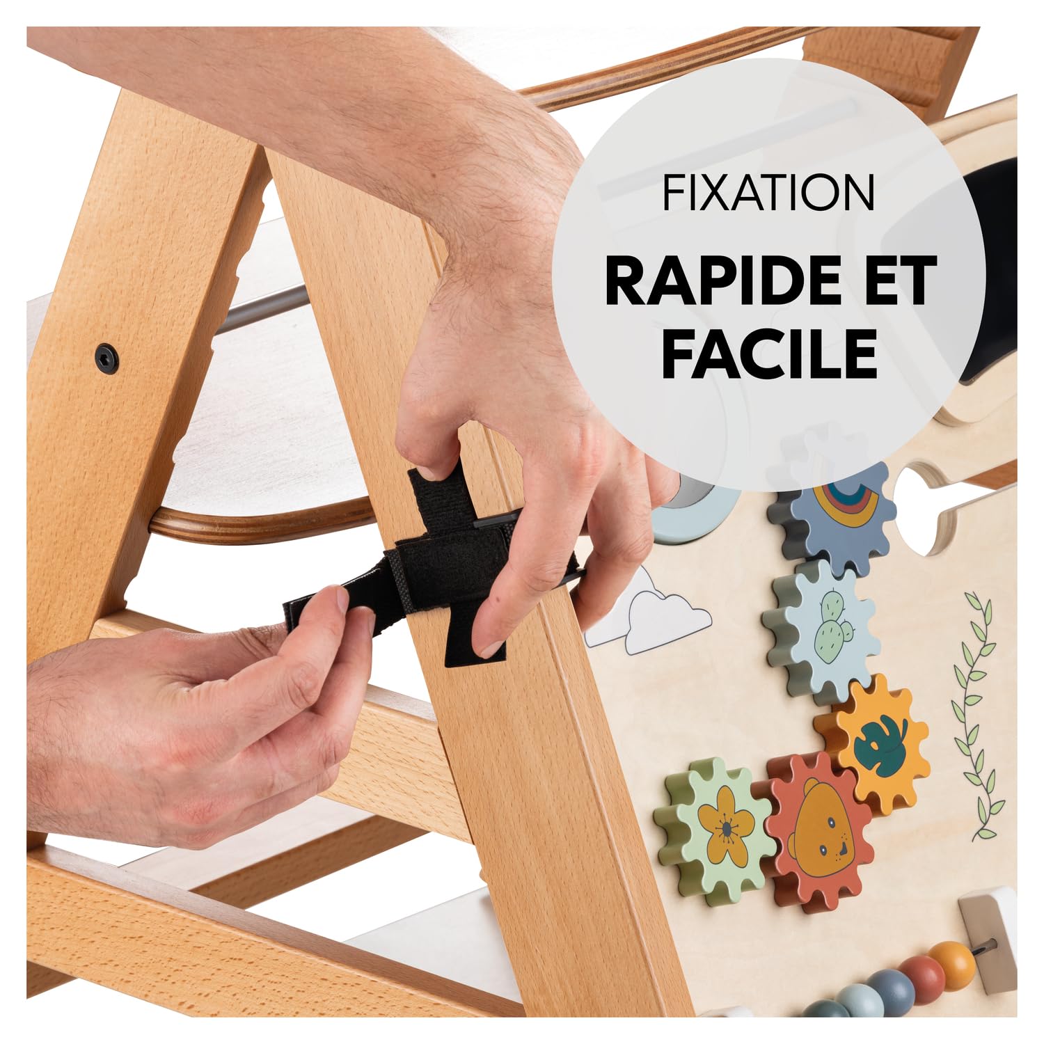 Hauck Tableau Activités Bébé Chaise Haute Alpha+ Beta+ Arketa, Jouet Sensoriel Bois FSC® à Partir de 10 Mois