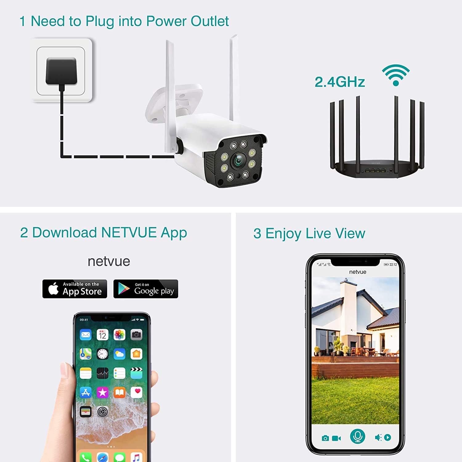 NETVUE Camera Setup Steps
