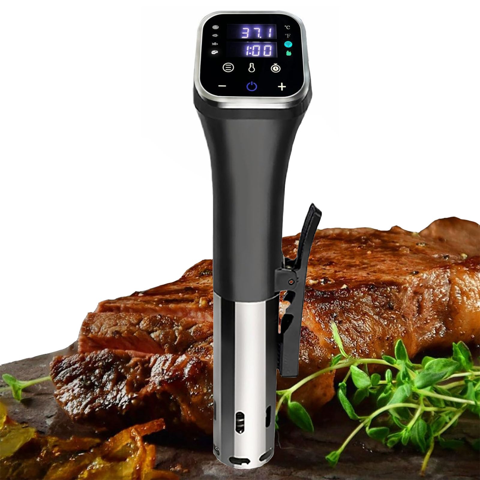 Cocedor Sous Vide De Precisión, Máquina De Cocción Sous Vide Con Sonda De Temperatura Sensible, Calentamiento Por Circulación De Agua 3D, Rango De Control De Temperatura De 25℃ a 95℃ Para Cocina
