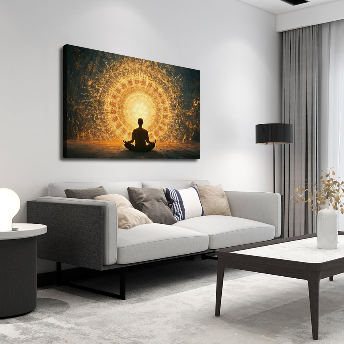 UIRINGART Tela da meditazione Arte murale Poster della religione Zen Poster pittura Stampa fotografica interna Murales moderni per arredamento di casa 45x70cm