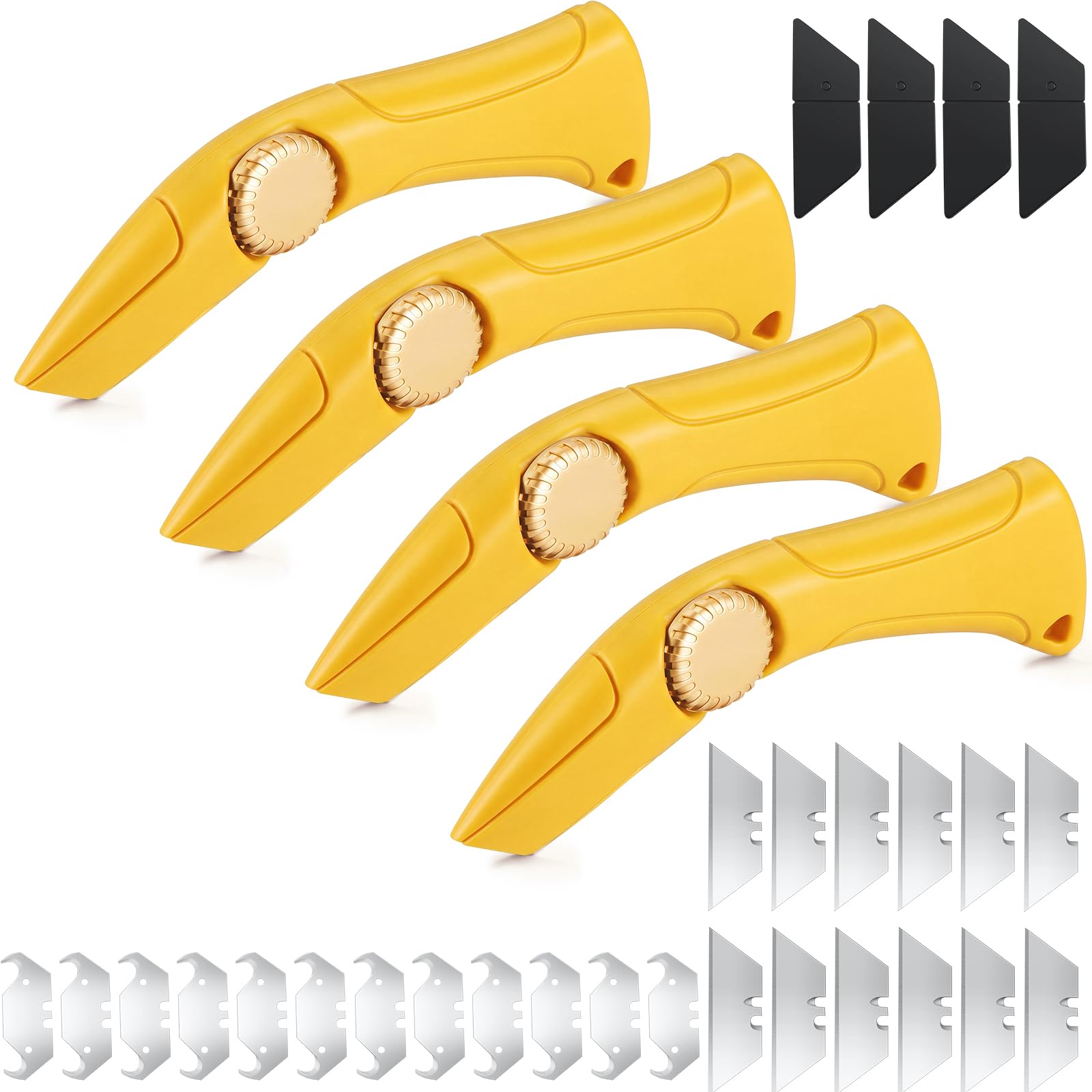 WILLBOND 4 Pcs Navajas Para Roofing Knife, Yellow