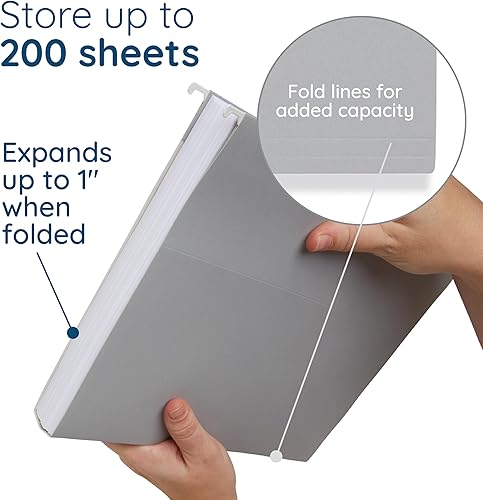 Vista 54 de Blue Summit Supplies Carpetas colgantes para archivos, 25 carpetas colgantes reforzadas, diseñadas para el hogar y la oficina, organización de Negro