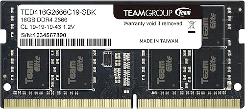 TEAMGROUP Elite DDR4 16GB Single 2666MHz PC4-21300 CL19 SODIMM Módulo de memoria para portátil Ram - TED416G2666C19-S01