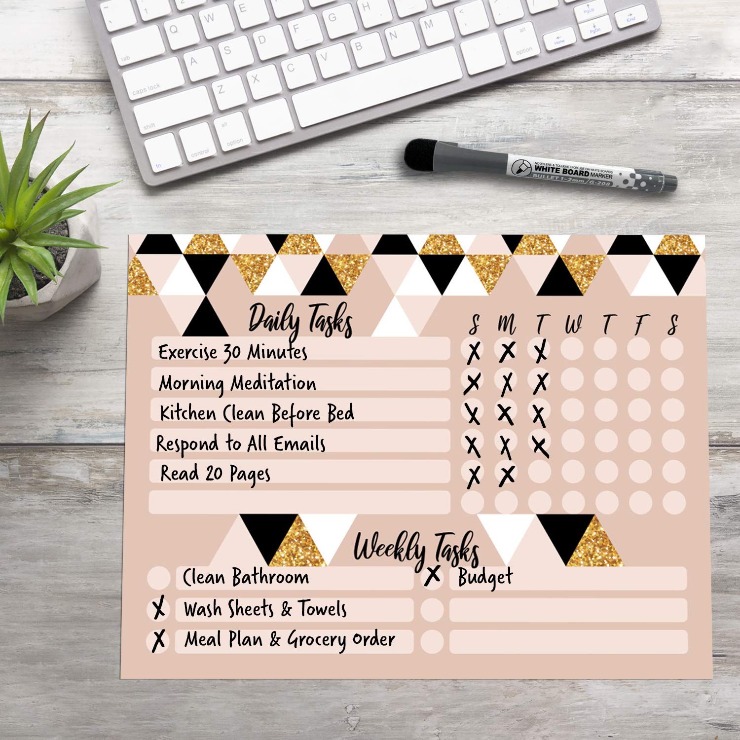 Wall Organization Decal Dry Erase Task Planner Decal - Removable ...