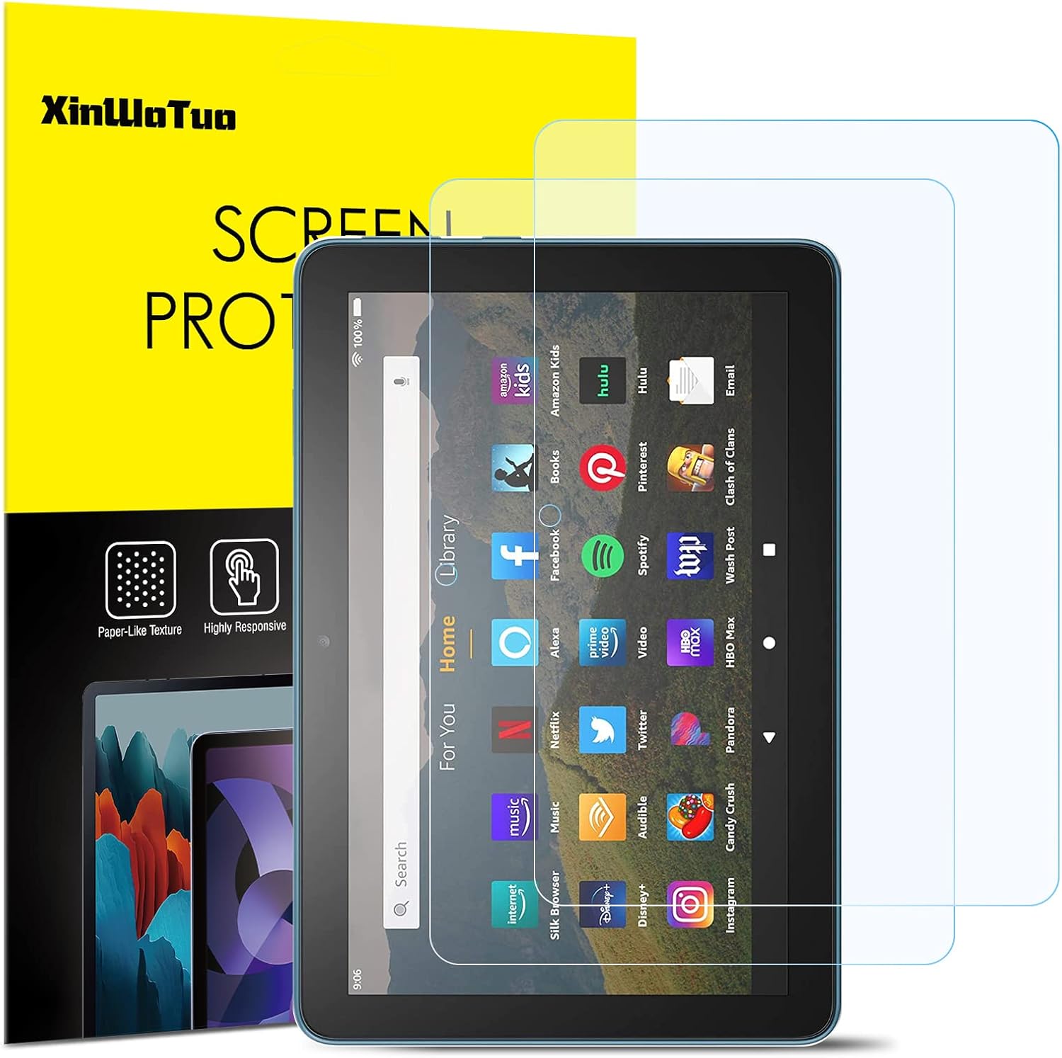 XinWoTuo 【2 Pack】 Screen Protector for All-New Fire HD 8/Fire HD 8 Plus/Fire HD 8 Kids (10th Generation - 2020 Released), Anti-Glare, Blue Light Filtering, Anti-Fingerprint