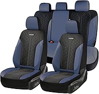 Vista 44 de Coverado Fundas de asiento delantero, fundas de asiento beige, 2 asientos, protectores de cuero para automóvil, paquete de 2, fundas de asiento