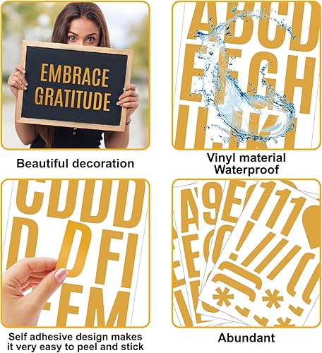 Miniatura 4 de 24 hojas de letras autoadhesivas de 2 pulgadas, letras de vinilo, letras mayúsculas, letras del alfabeto, letras adhesivas con números para