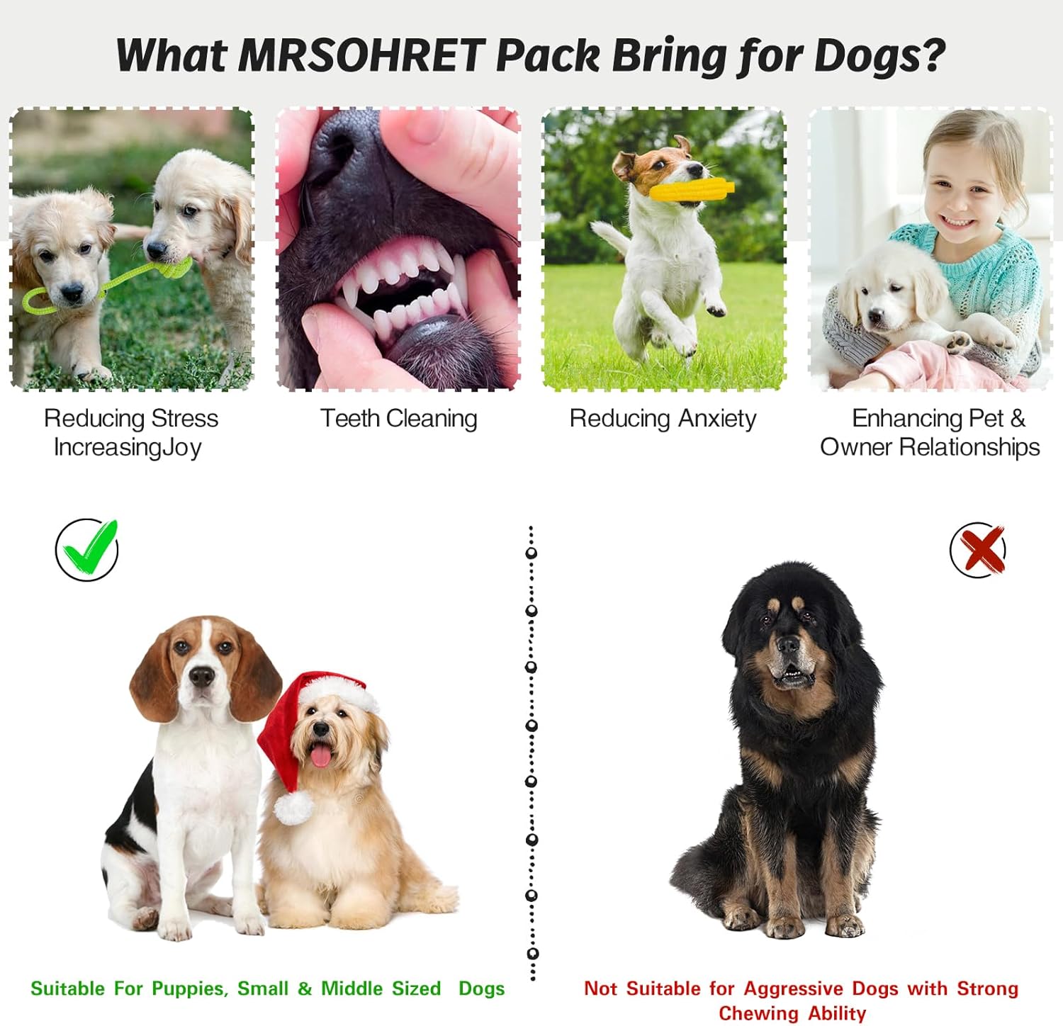 MRSOHRET 20Pcs Puppy Chew Toys for Teething, Dog Chew Rope Toys, Pet Dog Toothbrush, Treat Balls, Plush Squeaky Toy for Small Medium Dogs with Basket
