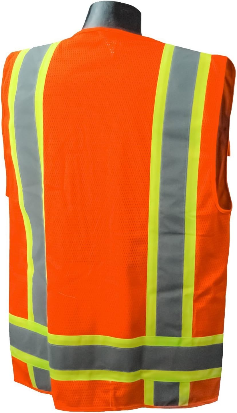Radians SV6 Class 2 Surveyor Safety Vest, Solid Front, Mesh Back, Orange XL image 3