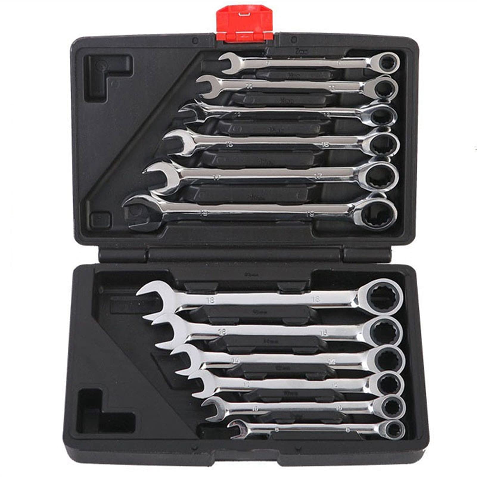 Juego de llaves de trinquete duraderas Llave de combinación abierta de flor de ciruelo Llave de trinquete rápida doble bidireccional Herramientas de reparación de automóviles Juego de llaves de trin