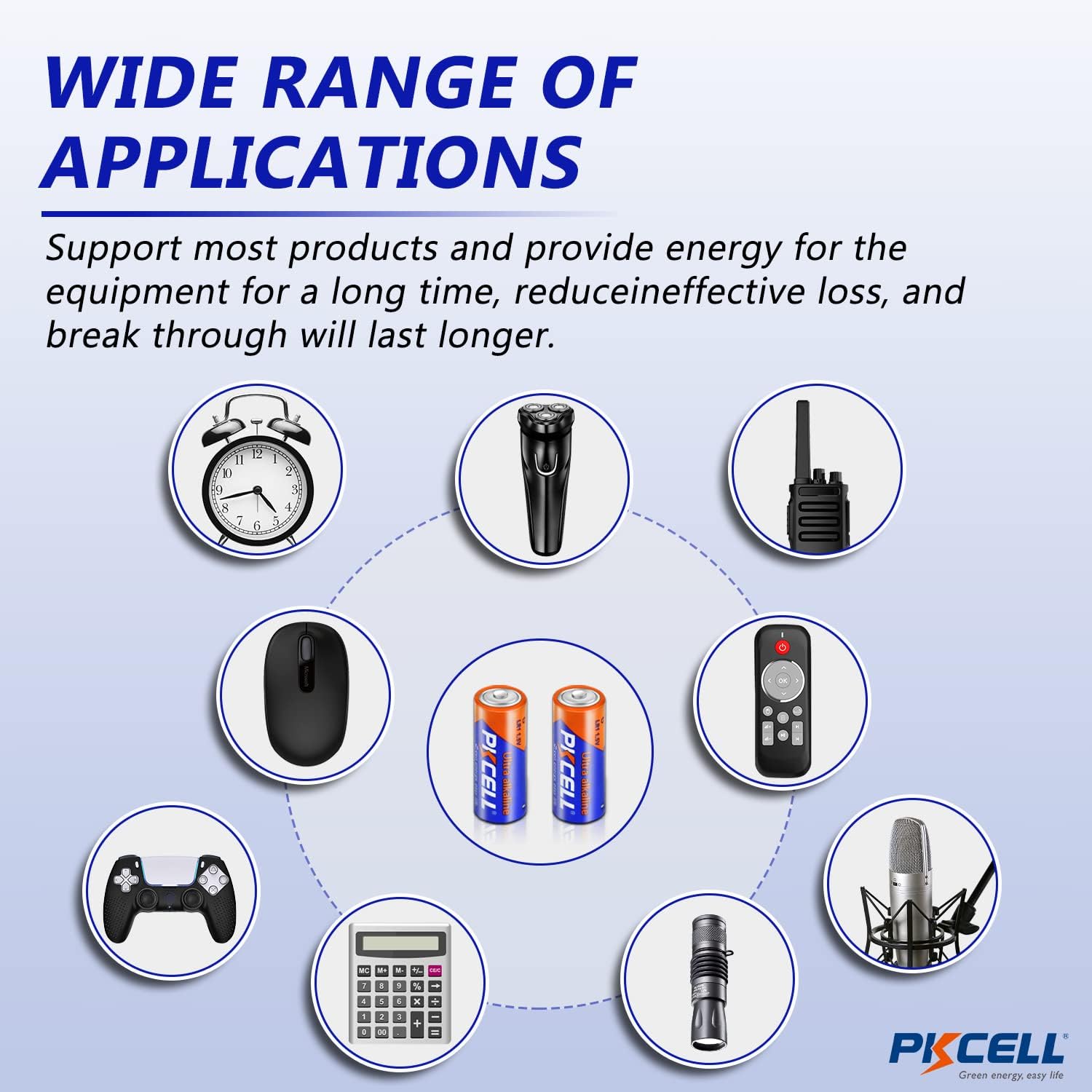 PKCELL 20 Counts 1.5V LR1/MN9100/E90/N Size Alkaline Batteries,Leak-Proof Batteries,High Performance and Powerful Batteries,Suitable for All Kinds of Electronic Equipment