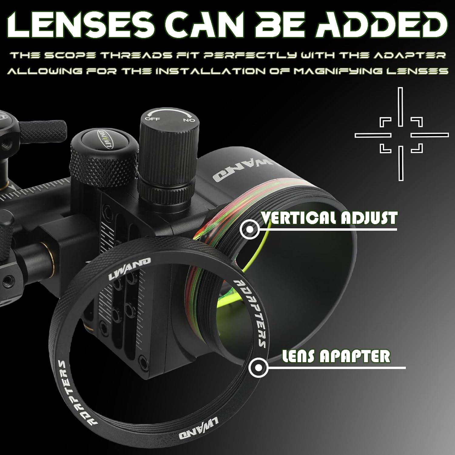 Precise Compound Bow Sight - 5-Pin Bow Sights for Compound Bows, 0.019" Pins CNC Aluminum, Anti-Glare Design‌ for Right Hand Hunters Outdoor Hunting