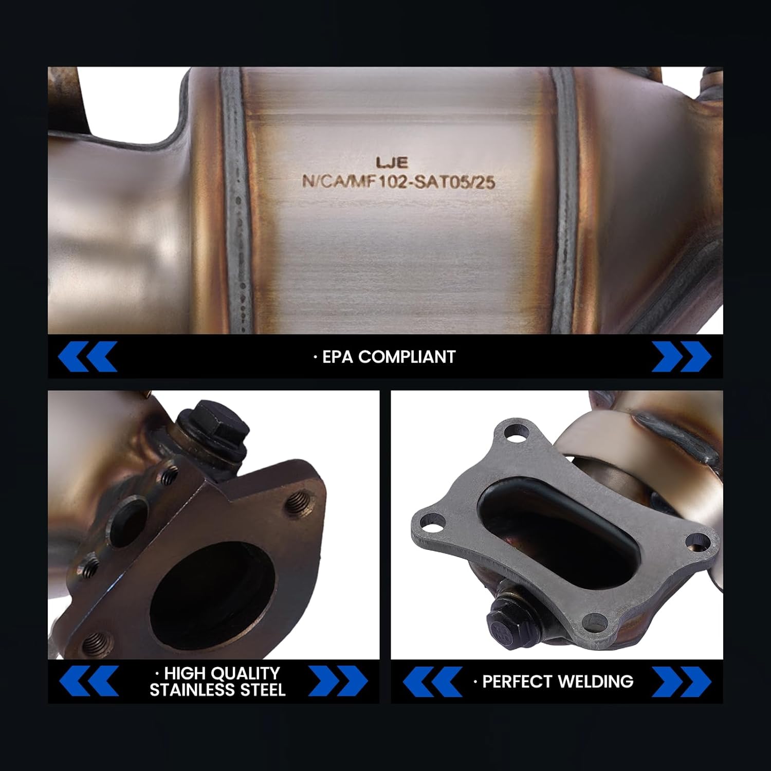 Front 2-PC Exhaust Manifold Catalytic Converter Kit Compatible with Honda Accord 2008-2017, Pilot, Odyssey, Ridgeline, Crosstour,Compatible with MDX, RDX, TLX, TSX, TL, ZDX, RL, 3.5L 3.7L