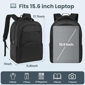 Laptop Sırt Çantası 15.6 inç, USB Şarj Deliği ile İş Sırt Çantası Hırsızlığa Karşı Suya Dayanıklı Kolej İş Sırt Çantası