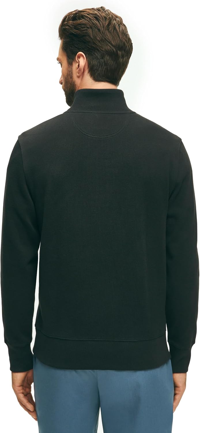 Brooks Brothers Men's Ribbed French Terry Half-Zip Long Sleeve Sweatshirt