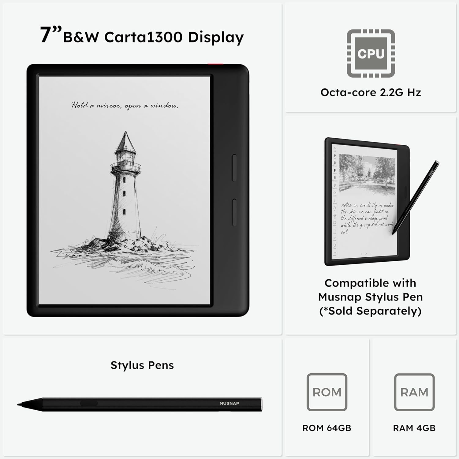 Ocean with Stylus Pen and Magnetic Leather Case