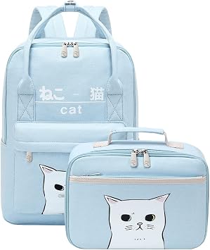 e-youth Women Girls Kawaii Cat School 