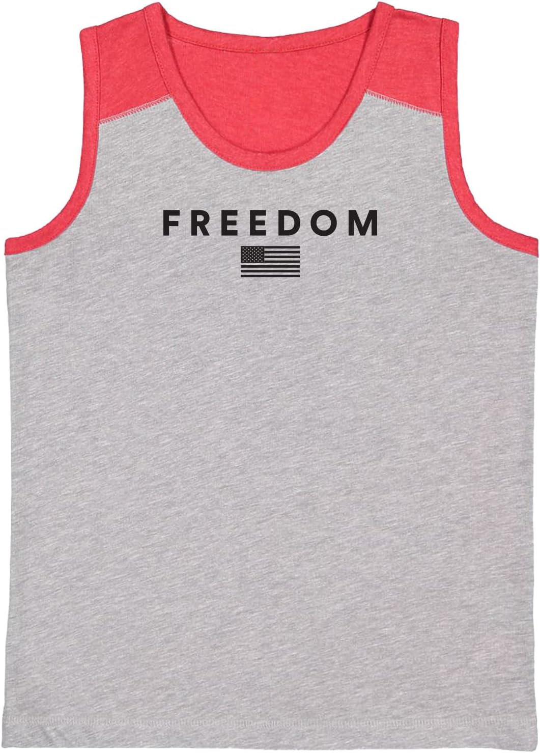 Tcombo Freedom - Political Activist USA Flag Youth Contrast Back Tank Top