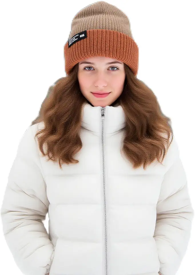 Gorro de malha de inverno, gorro de nylon acrílico com punho quente para homens e mulheres, chapéu térmico para clima frio ao ar livre para uso diário em viagens