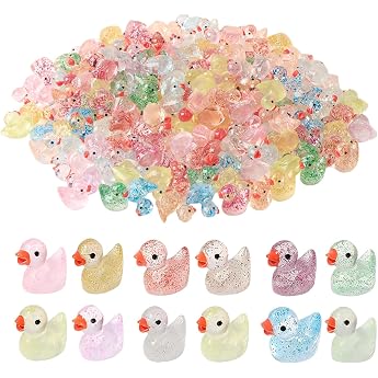 Pack of 204 Mini Ducks Resin 12 Colours Small Ducks Miniature