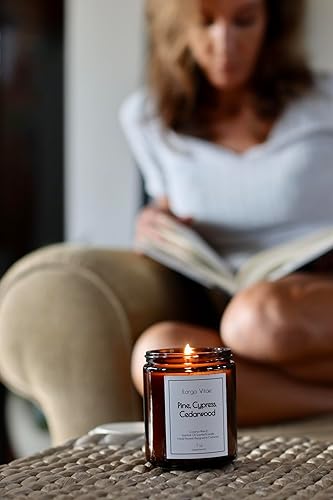 Miniatura 6 de Vela de aceite esencial de aromaterapia, pino natural, ciprés, madera de cedro, segura para personas y mascotas, cera de coco vegana orgánica pura y
