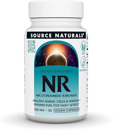 Source Naturals NR, ribósido de nicotinamida, suplemento dietético vegano para mitocondrias, envejecimiento saludable, células y energía*,