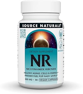 Source Naturals NR, Nicotinamide Riboside, Vegan Dietary Supplement for Mitochondria, Healthy Aging, Cells & Energy*, Premier Fuel for NAD+ Levels, 300 mg - 30 Vegan Capsules