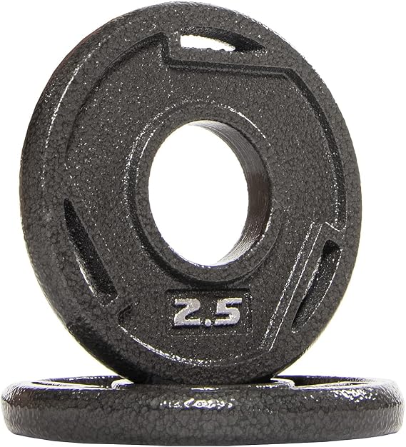 Signature Fitness Cast Iron Plate Weight Plate for Strength Training and Weightlifting, Olympic or Standard, Multiple Sizes