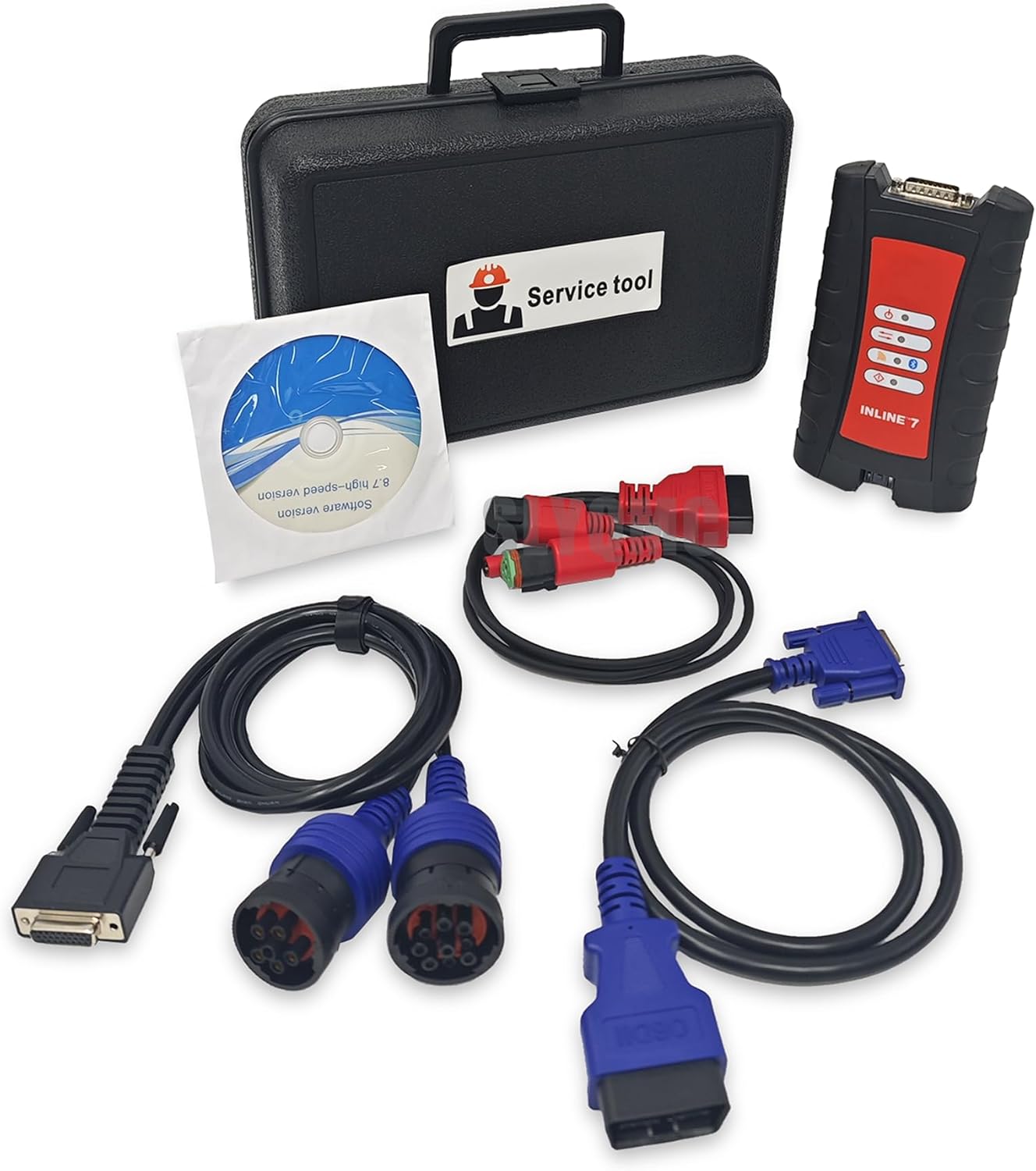 for Cummins Inline 7 Adapter Truck Diagnostic Tool 5299899 5572620 with Insite 9.3 Software (9.3 Software high Standard Tools)