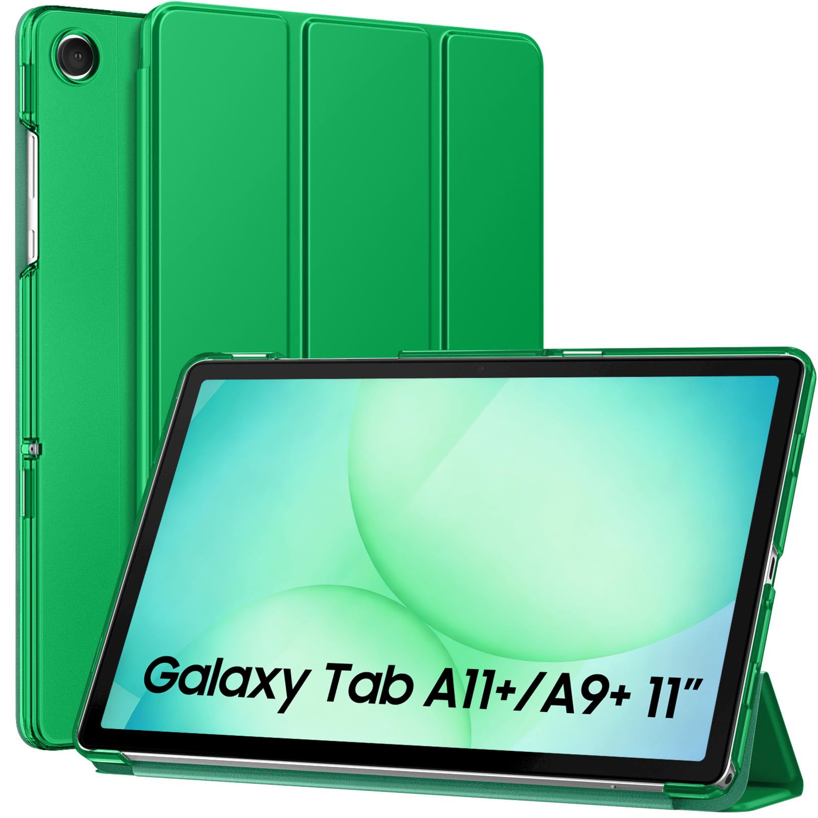 MoKo Slim Case for Samsung Galaxy Tab A11+ Plus/ A9+ Plus 11 Inch | Smart Stand Hard PC Translucent Back Shell Cover for Galaxy Tab A11+/A9+ Tablet, Auto Sleep/Wake, Forest Green